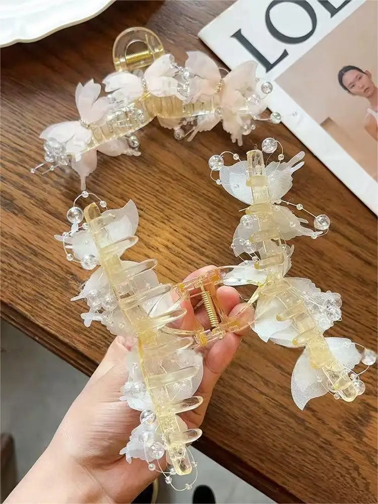 Butterfly Hair Clips for Women - Cross Shape Hair Accessories Set (5 Colors)
