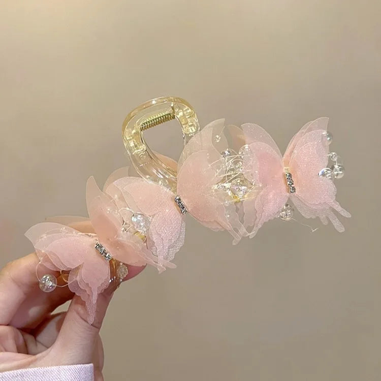 Butterfly Hair Clips for Women - Cross Shape Hair Accessories Set (5 Colors)