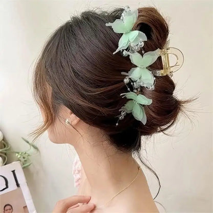 Butterfly Hair Clips for Women - Cross Shape Hair Accessories Set (5 Colors)