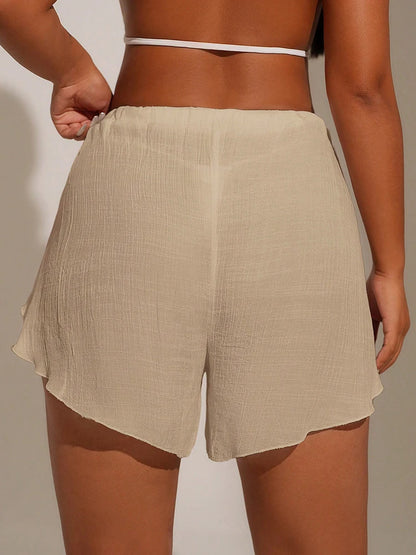 Beach Cover Up Shorts with Tie Waist | Stylish Swimwear Essential