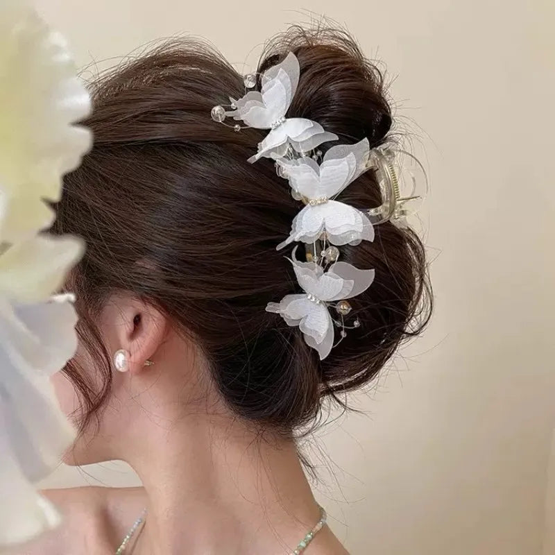 Butterfly Hair Clips for Women - Cross Shape Hair Accessories Set (5 Colors)
