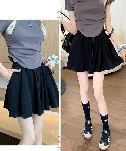 Korean Style Wide Leg Skort | 2025 Trending Drawstring Comfort Shorts