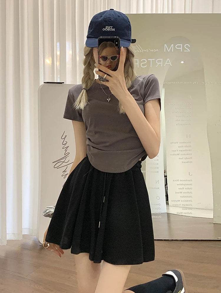 Korean Style Wide Leg Skort | 2025 Trending Drawstring Comfort Shorts