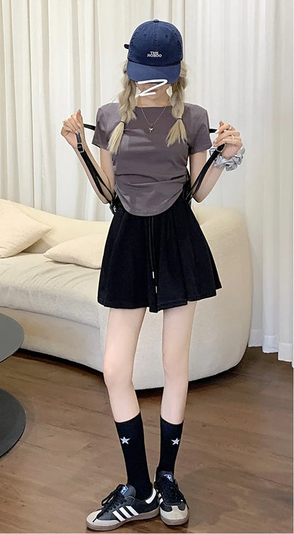 Korean Style Wide Leg Skort | 2025 Trending Drawstring Comfort Shorts