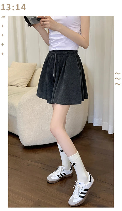 Korean Style Wide Leg Skort | 2025 Trending Drawstring Comfort Shorts