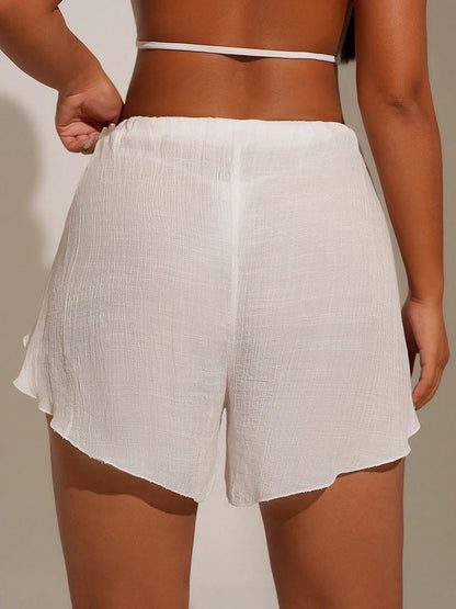 Beach Cover Up Shorts with Tie Waist | Stylish Swimwear Essential
