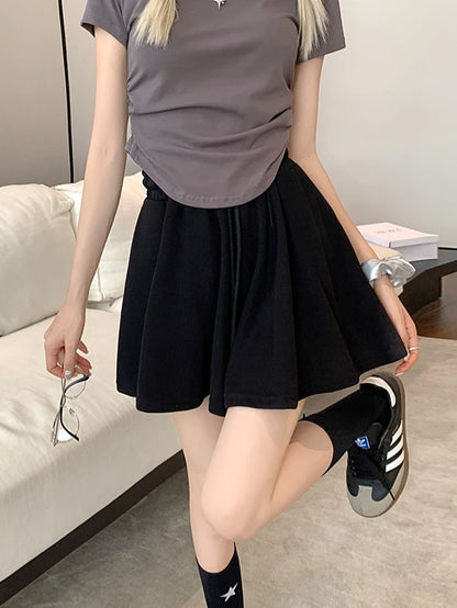 Korean Style Wide Leg Skort | 2025 Trending Drawstring Comfort Shorts