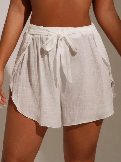 Beach Cover Up Shorts with Tie Waist | Stylish Swimwear Essential
