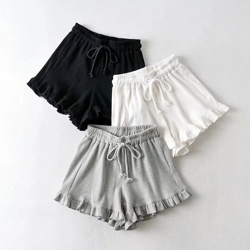 Waffle Knit Comfort Shorts | Elastic Waist Summer Loungewear That Looks Cute