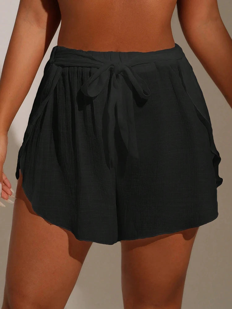 Beach Cover Up Shorts with Tie Waist | Stylish Swimwear Essential