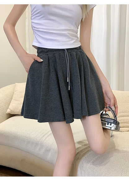 Korean Style Wide Leg Skort | 2025 Trending Drawstring Comfort Shorts