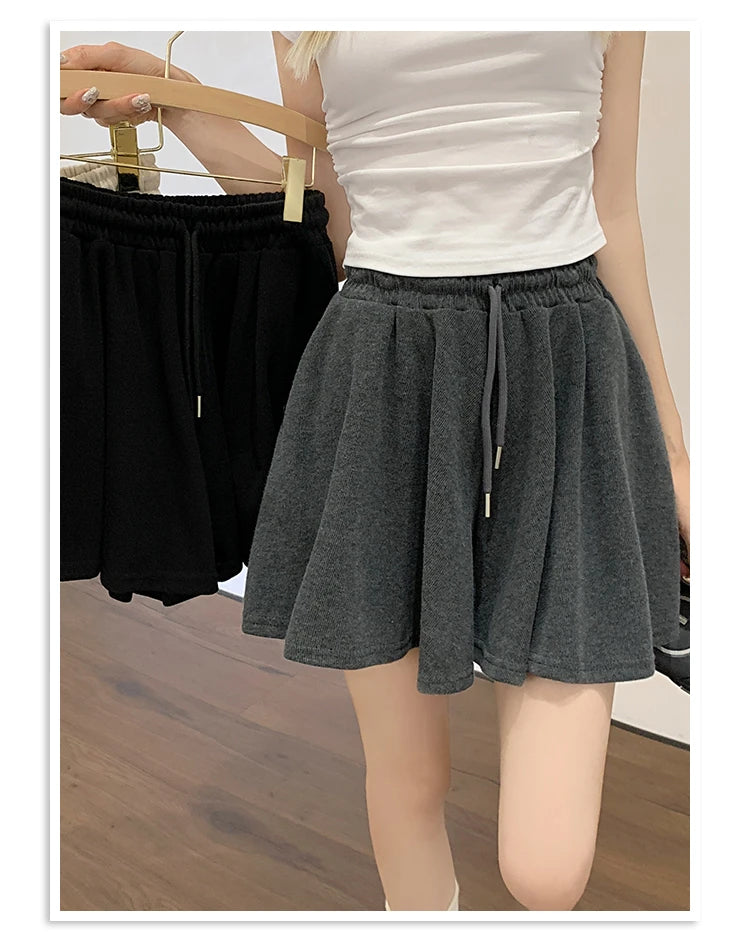 Korean Style Wide Leg Skort | 2025 Trending Drawstring Comfort Shorts