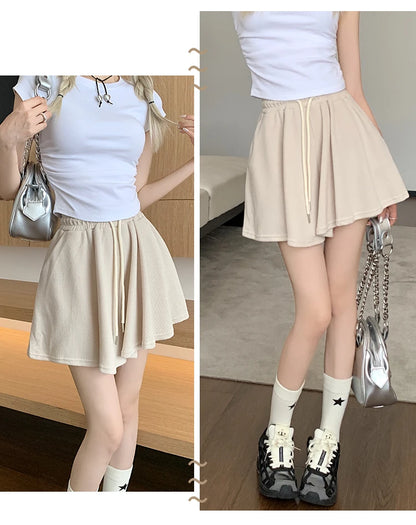 Korean Style Wide Leg Skort | 2025 Trending Drawstring Comfort Shorts