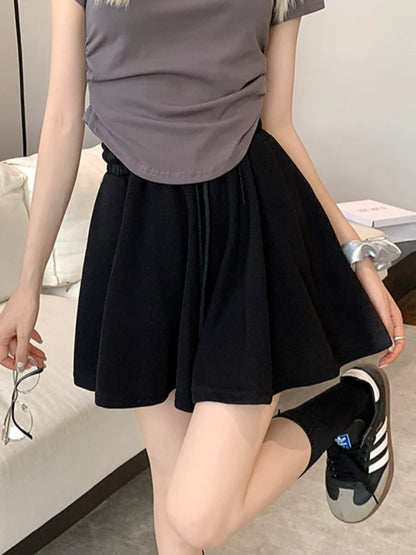 Korean Style Wide Leg Skort | 2025 Trending Drawstring Comfort Shorts