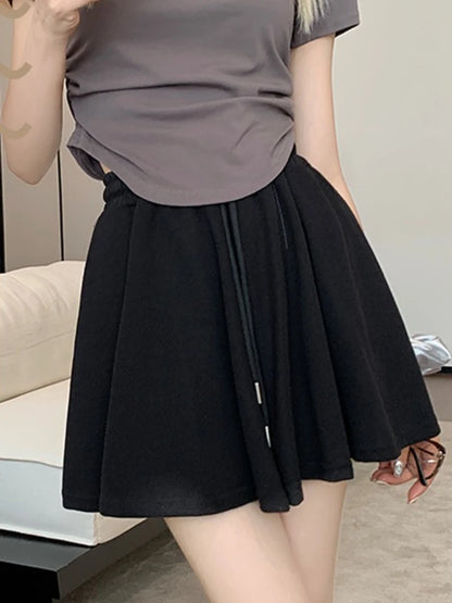 Korean Style Wide Leg Skort | 2025 Trending Drawstring Comfort Shorts