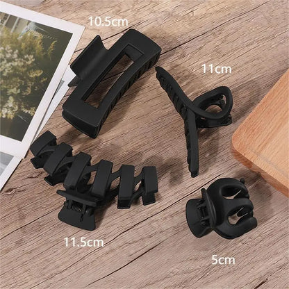 Hair Claw Clip Set - 3/4/5/7 Pieces | Black & Coffee Hair Accessories for All Hair Types