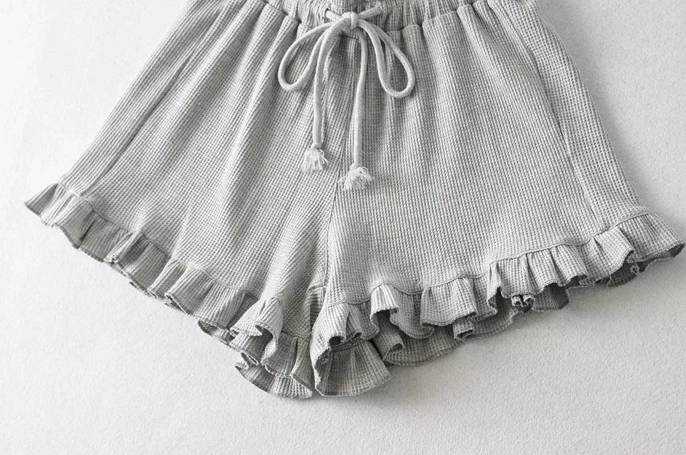 Waffle Knit Comfort Shorts | Elastic Waist Summer Loungewear That Looks Cute