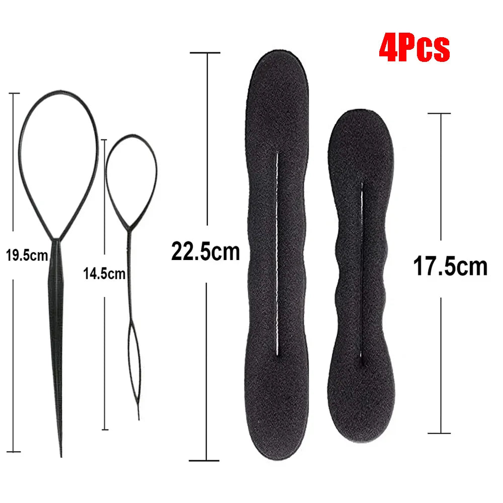 Hair Bun Maker Donut - Sponge Hair Accessories Set for Women