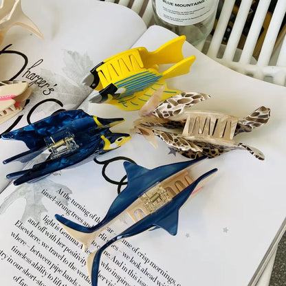 Animal Print Hair Claw Clips - Acetate Hair Accessories for Women