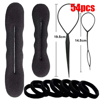 Hair Bun Maker Donut - Sponge Hair Accessories Set for Women