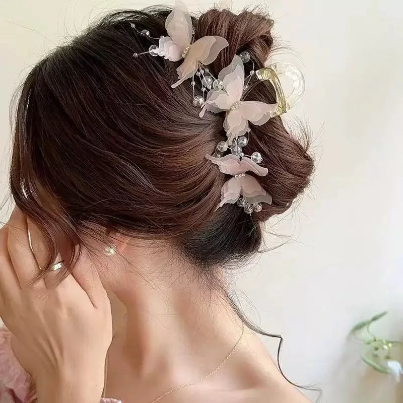 Butterfly Hair Clips for Women - Cross Shape Hair Accessories Set (5 Colors)