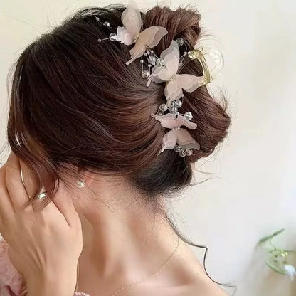 Butterfly Hair Clips for Women - Cross Shape Hair Accessories Set (5 Colors)
