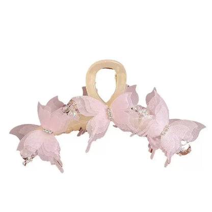 Butterfly Hair Clips for Women - Cross Shape Hair Accessories Set (5 Colors)