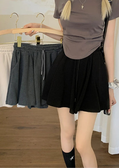 Korean Style Wide Leg Skort | 2025 Trending Drawstring Comfort Shorts