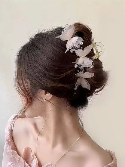 Butterfly Hair Clips for Women - Cross Shape Hair Accessories Set (5 Colors)