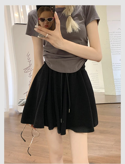 Korean Style Wide Leg Skort | 2025 Trending Drawstring Comfort Shorts