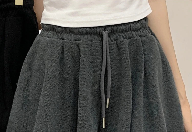 Korean Style Wide Leg Skort | 2025 Trending Drawstring Comfort Shorts