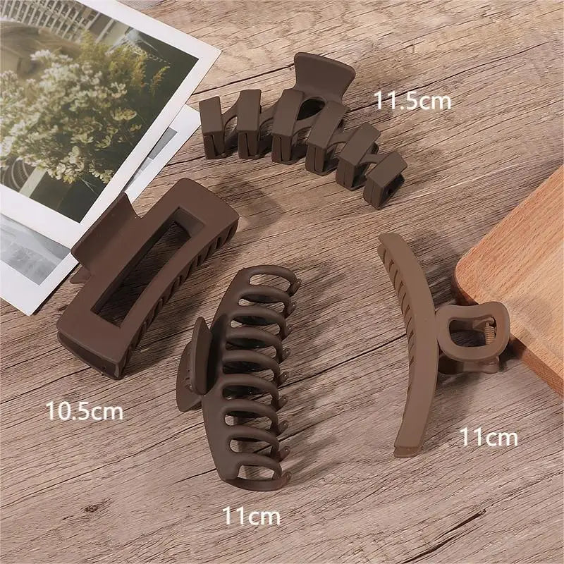 Hair Claw Clip Set - 3/4/5/7 Pieces | Black & Coffee Hair Accessories for All Hair Types