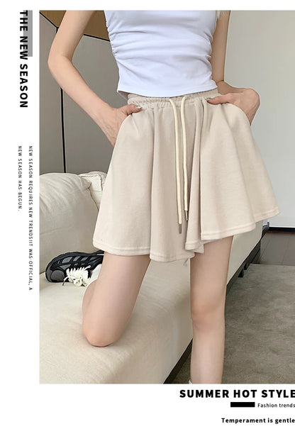 Korean Style Wide Leg Skort | 2025 Trending Drawstring Comfort Shorts