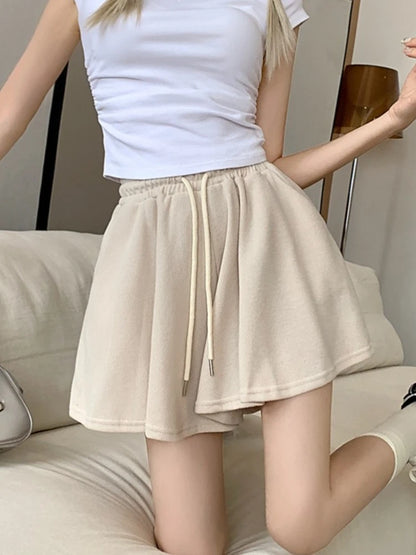 Korean Style Wide Leg Skort | 2025 Trending Drawstring Comfort Shorts
