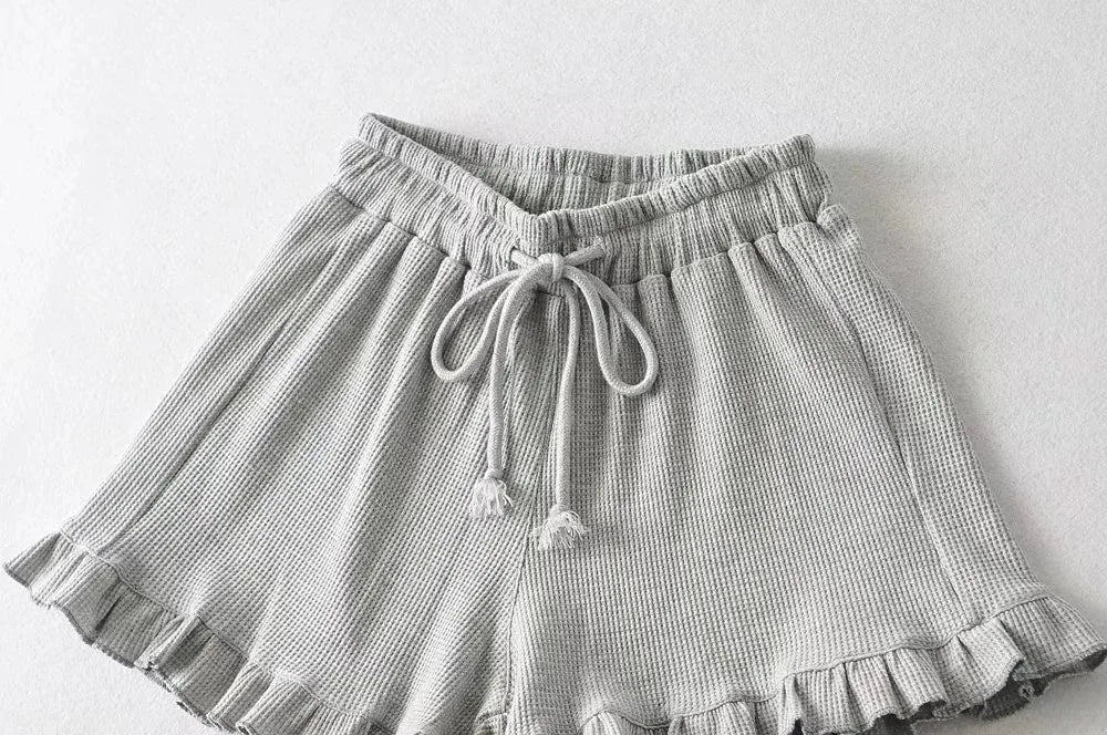 Waffle Knit Comfort Shorts | Elastic Waist Summer Loungewear That Looks Cute