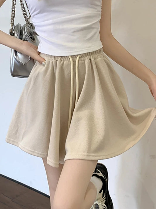 Korean Style Wide Leg Skort | 2025 Trending Drawstring Comfort Shorts