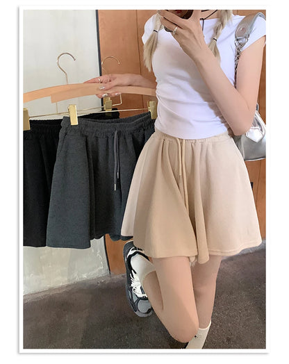 Korean Style Wide Leg Skort | 2025 Trending Drawstring Comfort Shorts