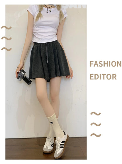 Korean Style Wide Leg Skort | 2025 Trending Drawstring Comfort Shorts