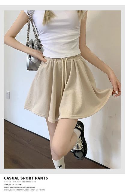 Korean Style Wide Leg Skort | 2025 Trending Drawstring Comfort Shorts