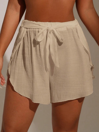 Beach Cover Up Shorts with Tie Waist | Stylish Swimwear Essential